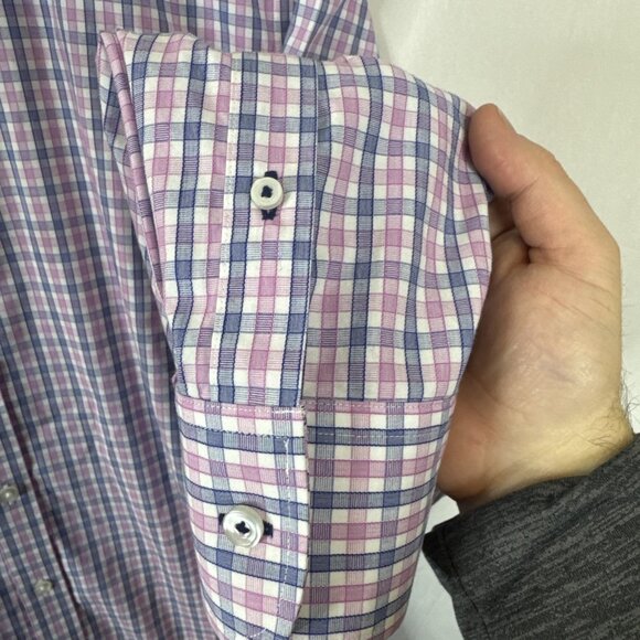 Untuckit Shirt Men’s 2XL Red Blue Plaid Long Sleeve Button Up Cotton - Picture 2 of 8